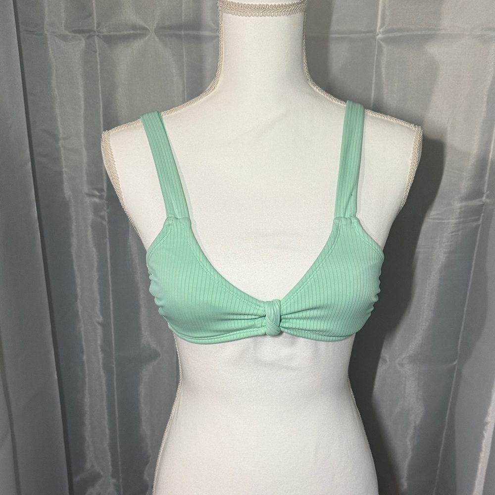 Xhilaration Mint Ribbed Knot Bikini Top